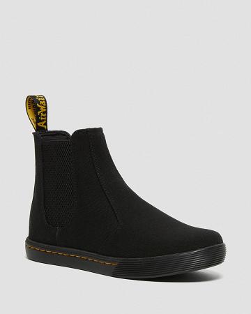 Women's Dr Martens Makela Canvas Casual Chelsea Boots Black | AU 125KOR